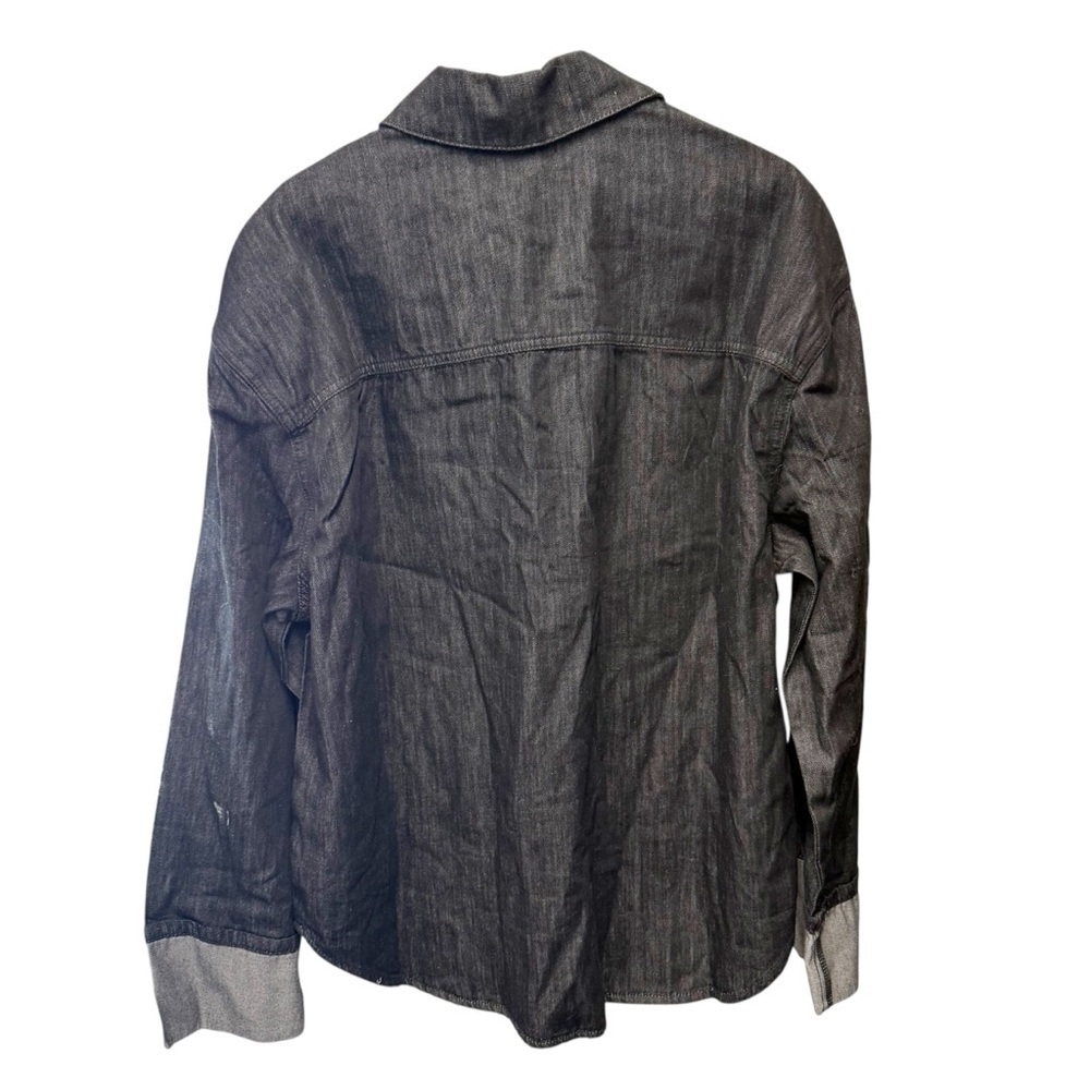 NWT WeWoreWhat Dark Gray Denim Cuff Shirt, Size Large - Picture 4 of 9